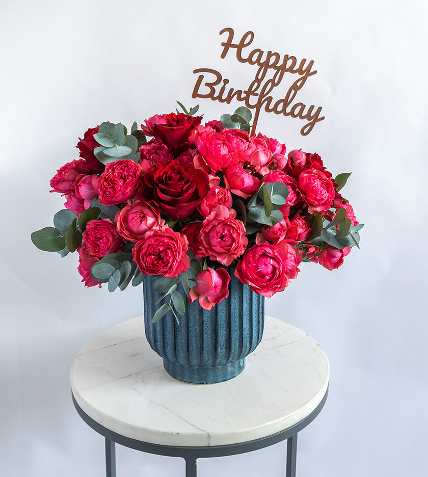 Raspberry Birthday Vase